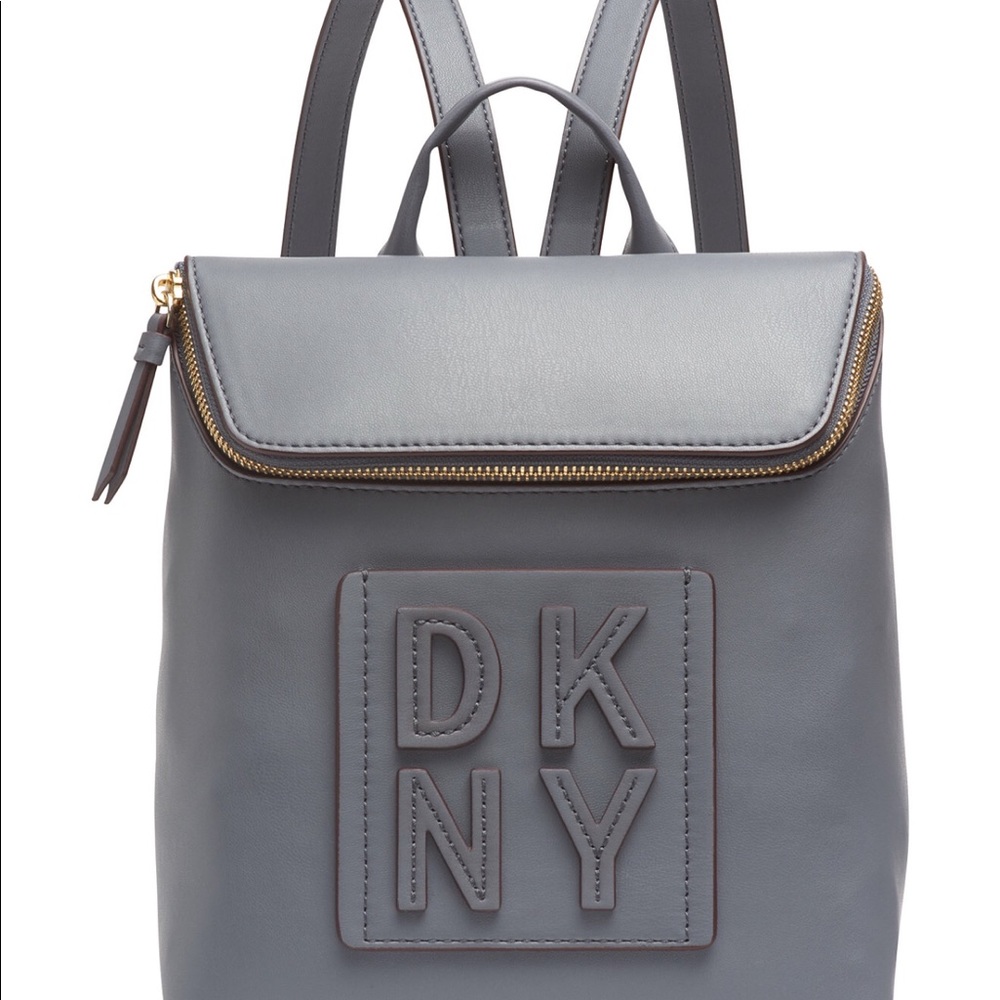 DKNY Leather Top Zip Backpack